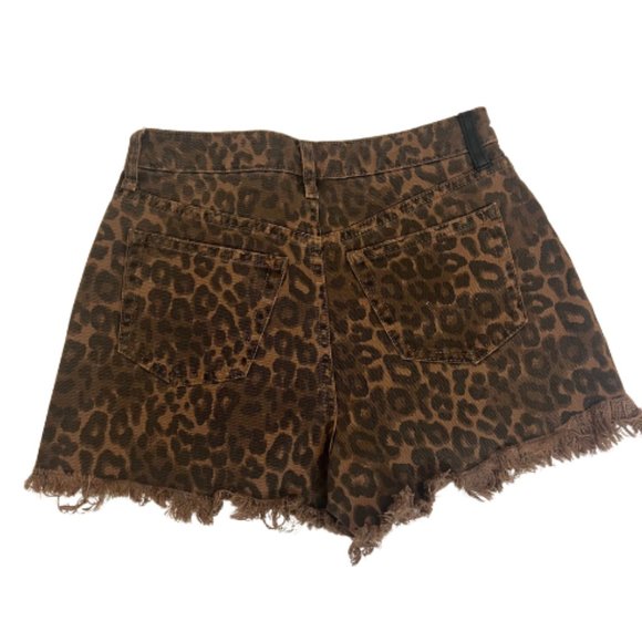 Alexander Wang Hi Rise Bite Shorts in Leopard Print Size 24 - Picture 5 of 6